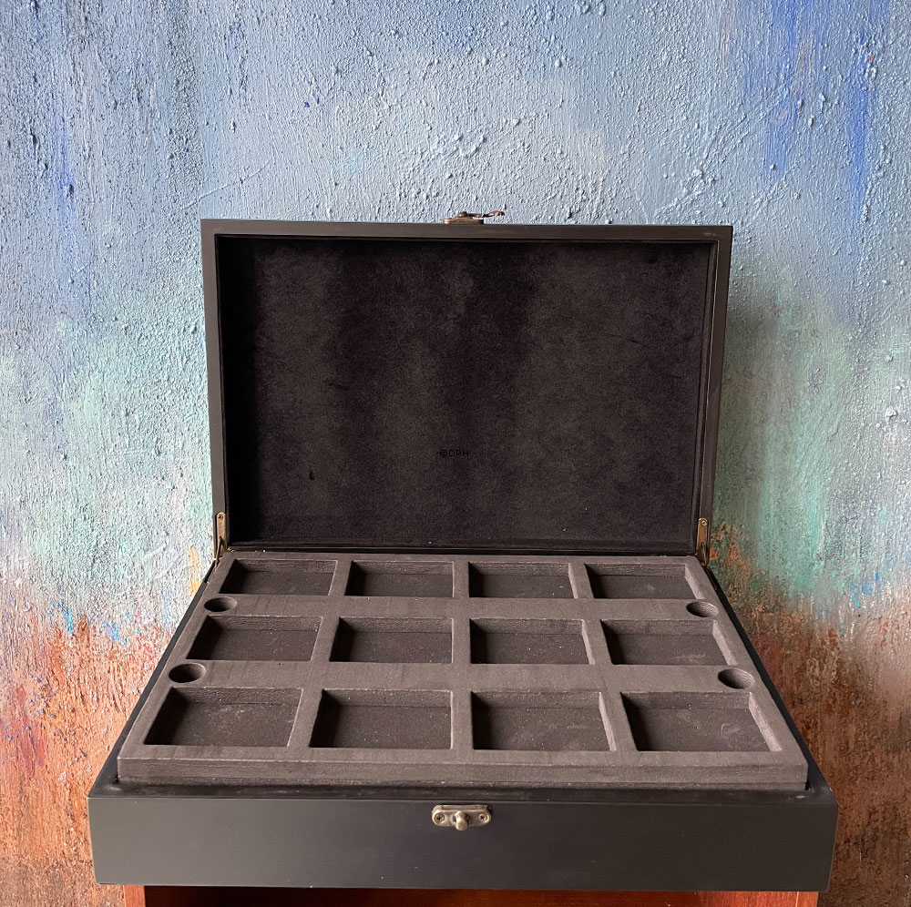 Schwarze Aufbewahrungsbox für Georg Jensen 36 Stk. Weihnachtsschmuck.