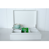 Weiße Aufbewahrungsbox mit 6 Fächern 27x20x7cm