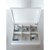 Weiße Aufbewahrungsbox mit 6 Fächern 27x20x7cm