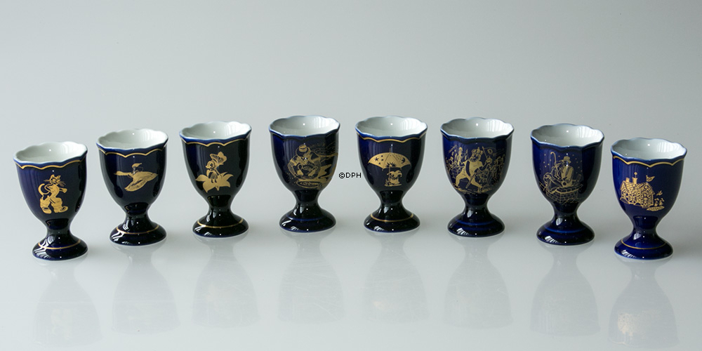 Hackefors Eierbecher, blau, Die Hirtin und der Schornsteinfeger