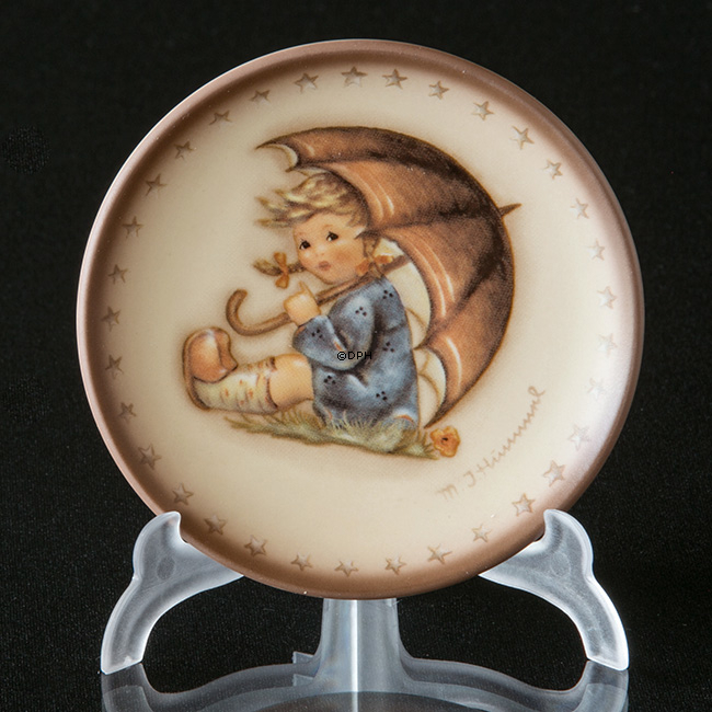 Hummel Jahresplakette 1982 Mädchen mit Regenschirm, Plakette