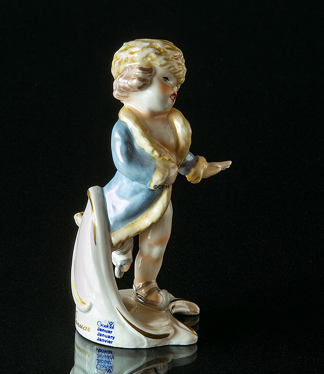 Goebel Hummel monatliche Figur Januar Mädchen auf Schlittschuhe