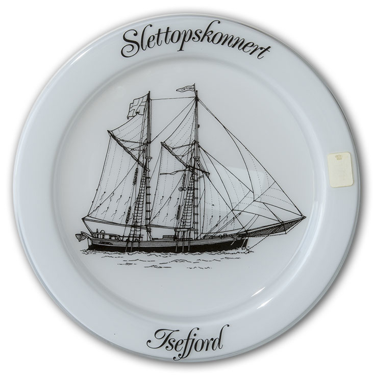 1983 Holmegaard Schiffsteller, der Schoner Isefjord