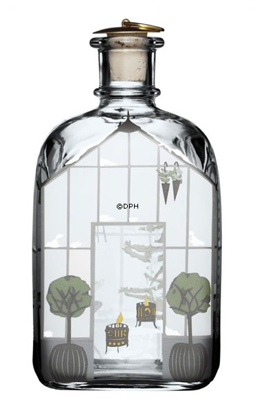 Holmegaard Weihnachtsflasche 2008, Kapazität 65 cl.