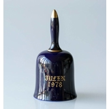 1978 Hackefors Weihnachtsglocke, Vogel Kobaltblau mit Gold