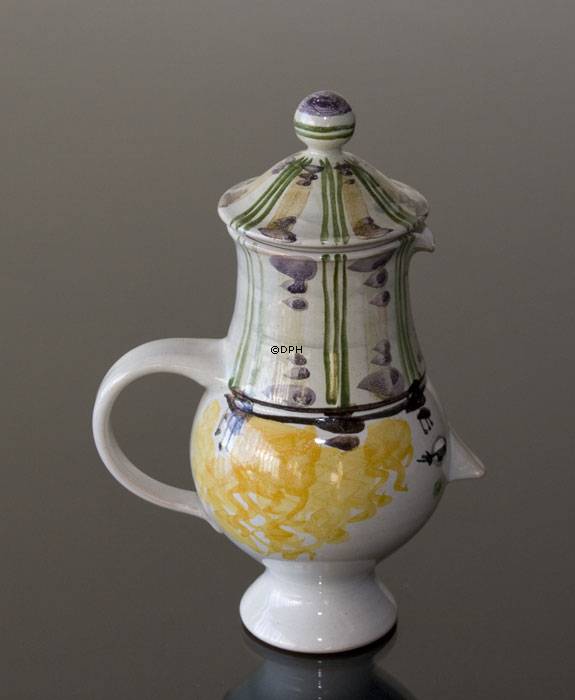 Wiinblad Krug mit Hut handbemalt, blau / weiß oder mehrfarbig