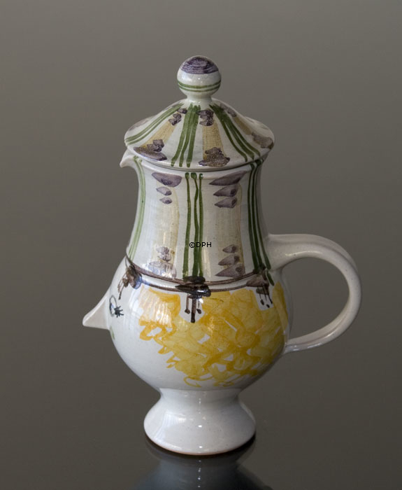 Wiinblad Krug mit Hut handbemalt, blau / weiß oder mehrfarbig