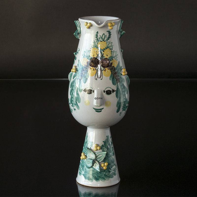 Wiinblad Krug, handbemalt, blau / weiß oder mehrfarbig