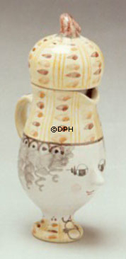 Wiinblad Krug mit Hut, handbemalt, blau / weiß oder mehrfarbig