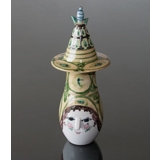 Wiinblad Krug mit Hut, handbemalt, blau / weiß oder mehrfarbig