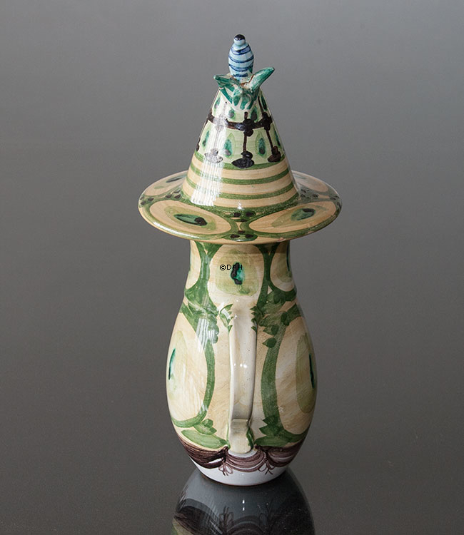 Wiinblad Krug mit Hut, handbemalt, blau / weiß oder mehrfarbig