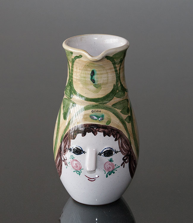 Wiinblad Krug mit Hut, handbemalt, blau / weiß oder mehrfarbig