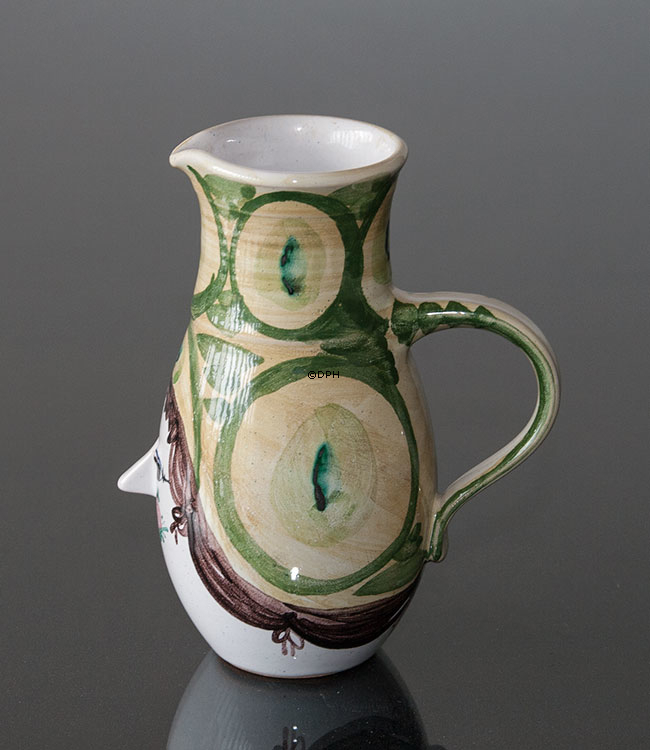 Wiinblad Krug mit Hut, handbemalt, blau / weiß oder mehrfarbig