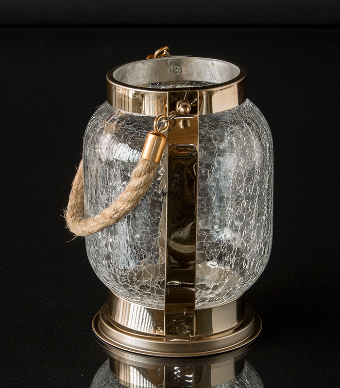 Hurricane golden & Craquele Glaskerzenhalter