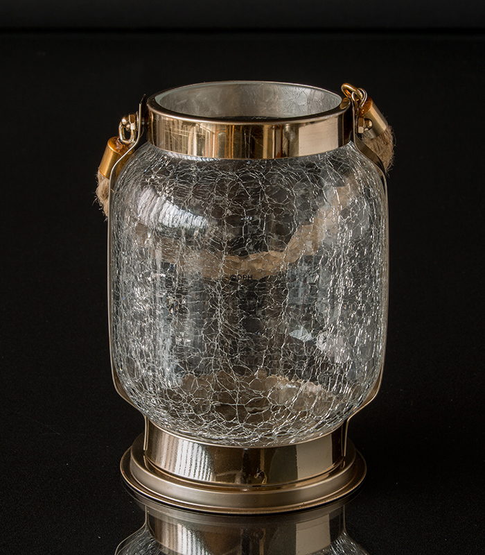 Hurricane golden & Craquele Glaskerzenhalter