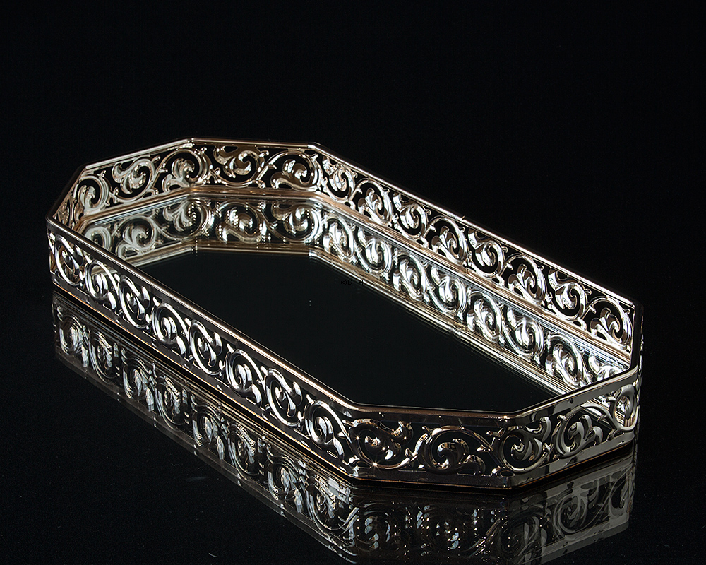 Spiegeltablett mit goldener Kante, groß