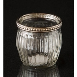 Teelichtglas klar mit Metallring