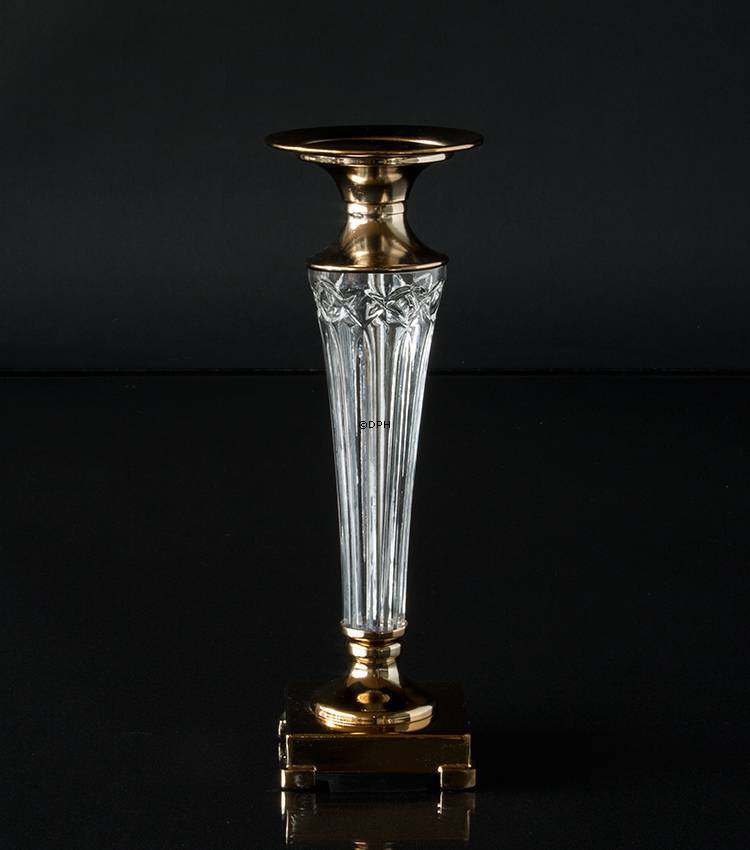 Großer Leuchter goldenes und klares Glas