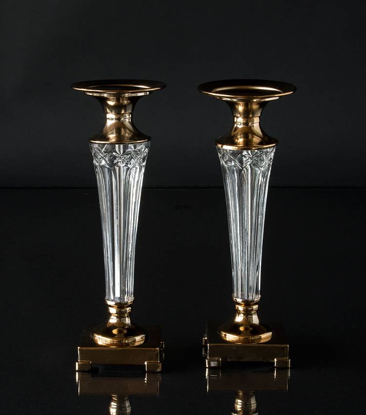 Großer Leuchter goldenes und klares Glas