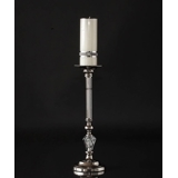 Runder Leuchter in Nickel und Glas