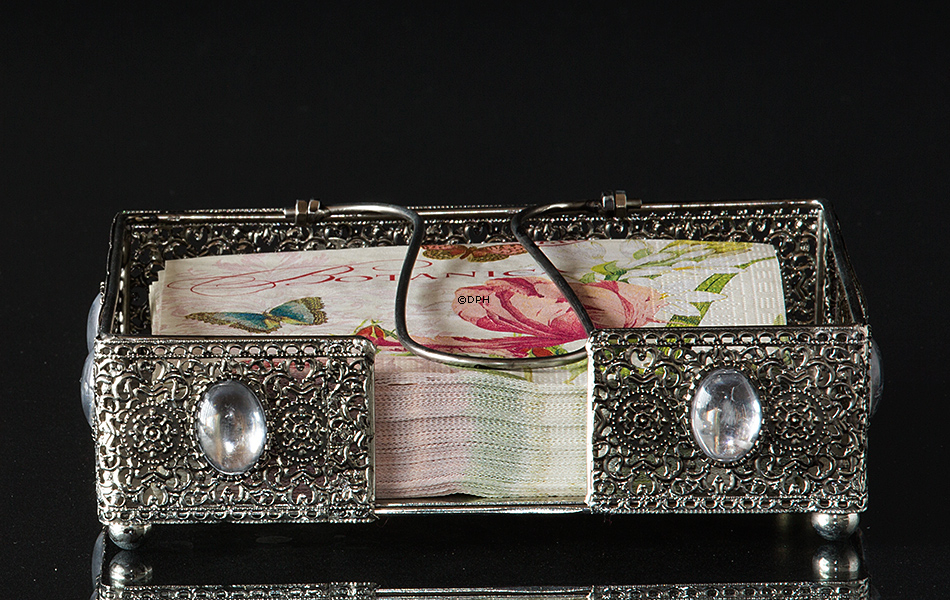 Serviettenhalter in antikem Silber