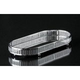 Ovales Tablett mit Spiegel, Chrom, klein 12x25 cm