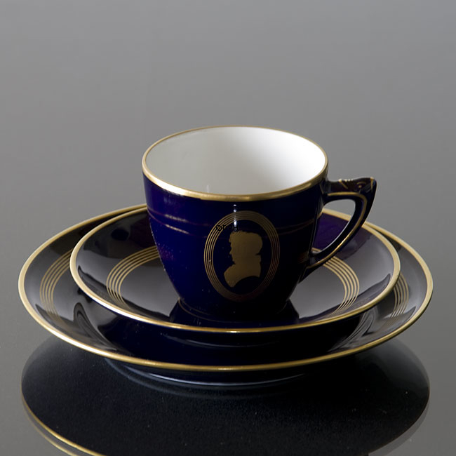 Komponist Kaffeegeschirr, Beethoven, Tasse, Untertasse und Kuchenteller Nr. 1, Bing & Gröndahl