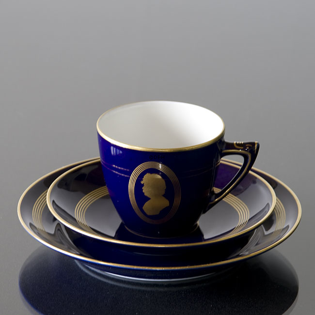 Komponist Kaffeegeschirr, Grieg, Tasse, Untertasse und Kuchenteller Nr. 6, Bing & Gröndahl