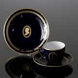Komponist Kaffeegeschirr, Sibelius, Tasse, Untertasse und Kuchenteller Nr. 10, Bing & Gröndahl