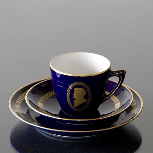 Komponist Kaffeegeschirr, Wagner, Tasse, Untertasse und Kuchenteller Nr. 12, Bing & Gröndahl