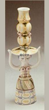 Wiinblad Kerzenhalter, Hutfrau, handbemalt, blau / weiß oder mehrfarbig