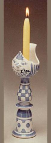 Wiinblad Leuchter, Vogel, mittel, handbemalt, blau / weiß