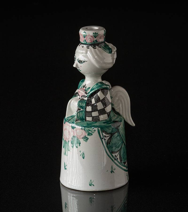 Wiinblad Kerzenständer, Engel mit 1 Kerze, handbemalt, blau / weiß oder mehrfarbig