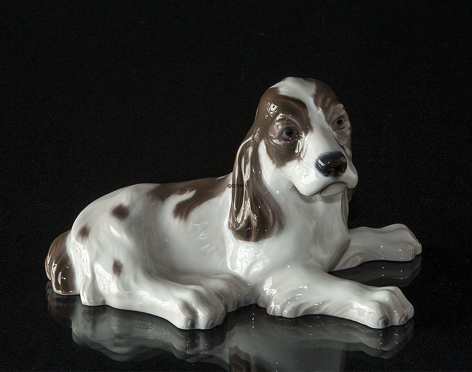 Cocker Spaniel, liegend, Lyngby Figur Nr. 10