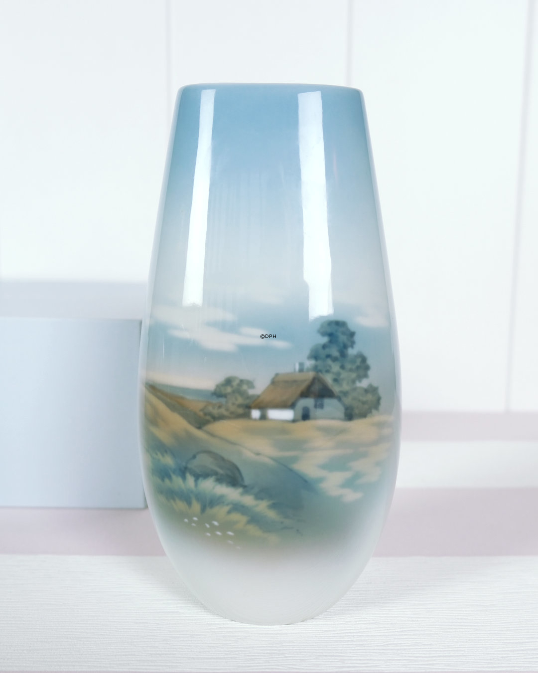 Lyngby Vase mit Landschaft "Haus" Nr. 101-2-76