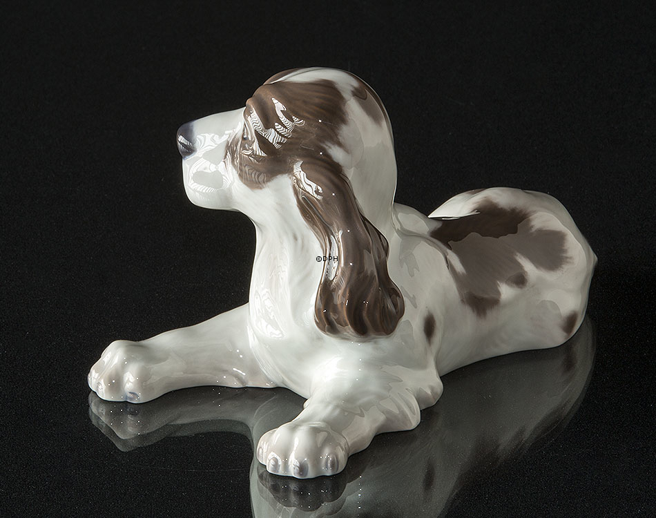 Cocker Spaniel, liegend, Lyngby Figur Nr. 10