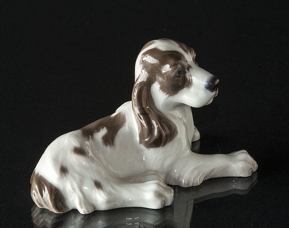 Cocker Spaniel, liegend, Lyngby Figur Nr. 10