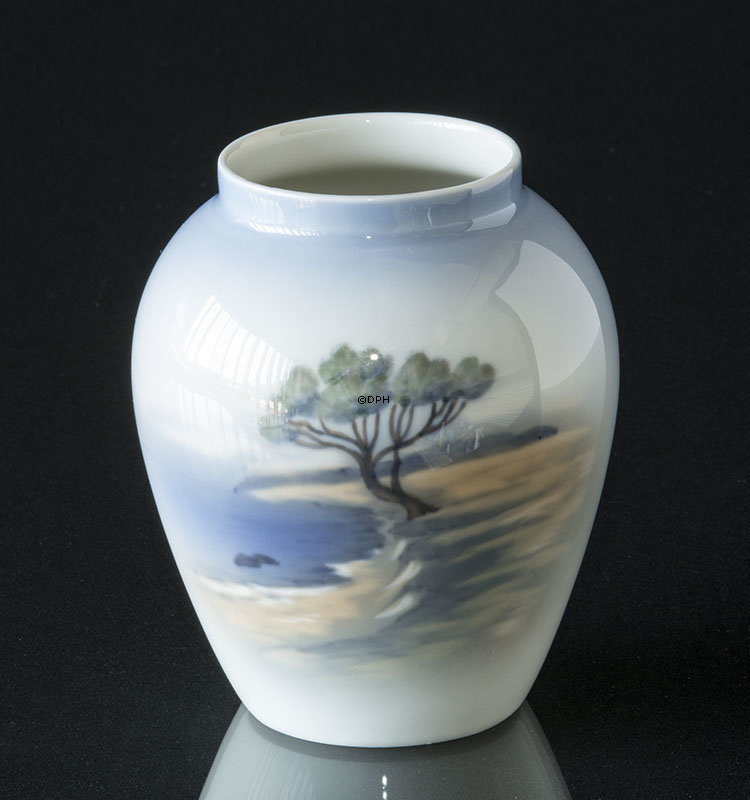 Lyngby Vase mit Baum beim Strand Nr. 74-2-75