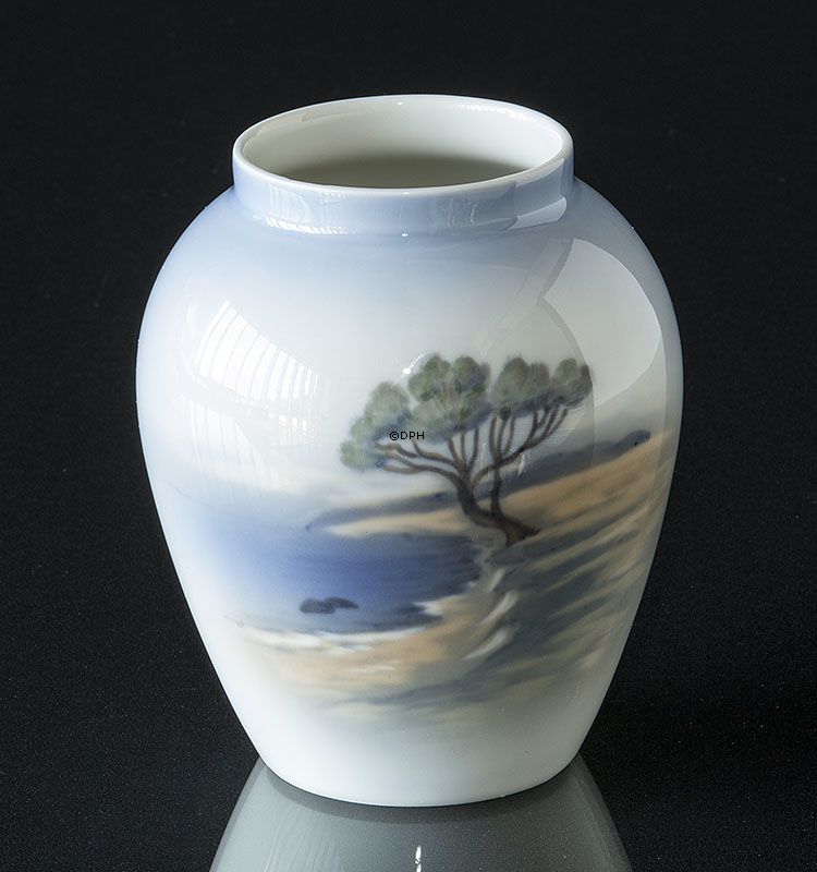 Lyngby Vase mit Baum beim Strand Nr. 74-2-75
