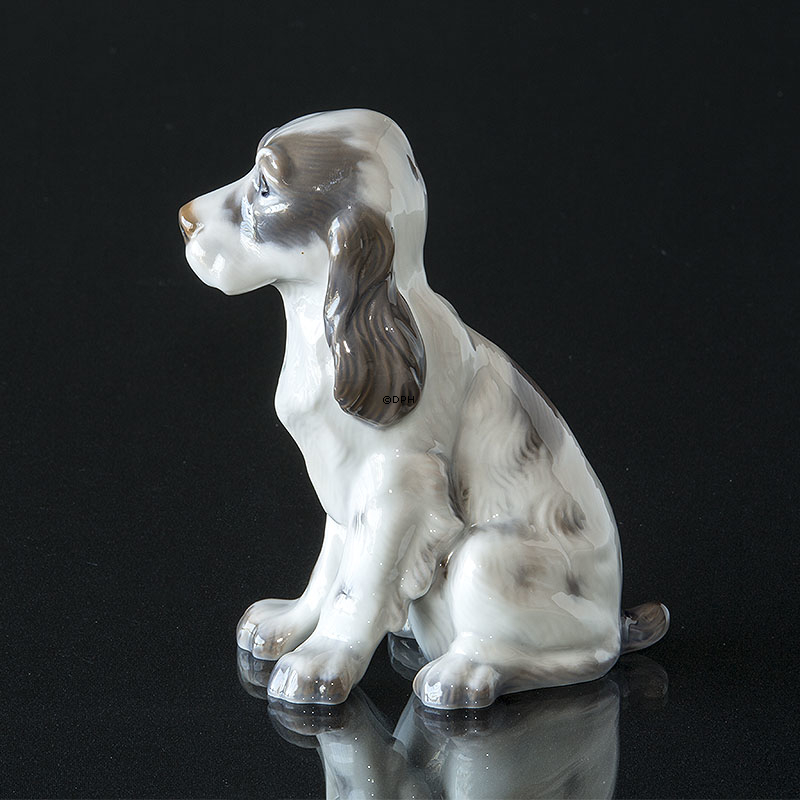 Cocker Spaniel, setzend, Lyngby Figur Nr. 85