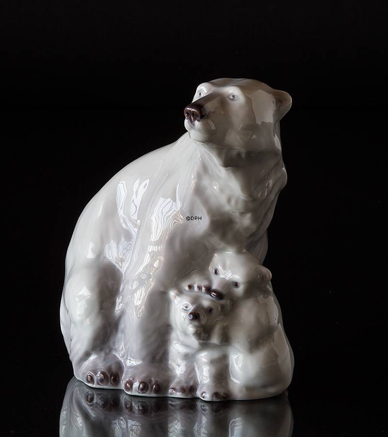 Eisbär mit Jungen Lyngby Figur nr. 90