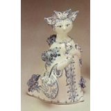 Wiinblad Figur, handbemalt, Blau / Weiß