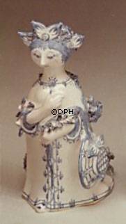 Wiinblad Figur, handbemalt, Blau / Weiß