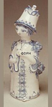 Wiinblad Figur, handbemalt, Blau / Weiß