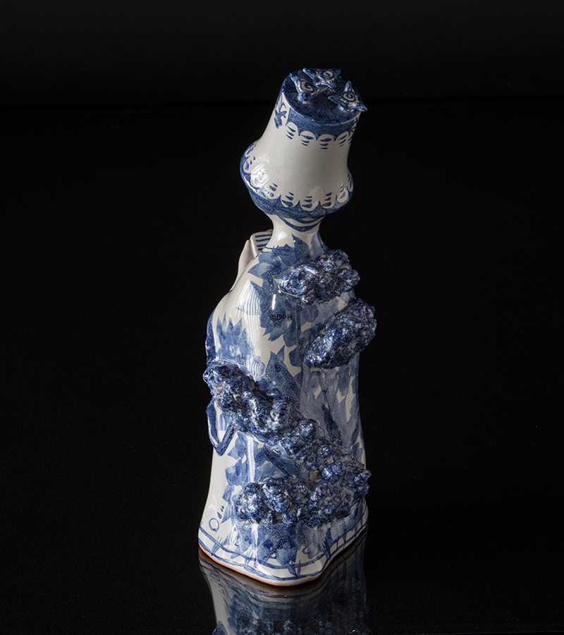 Wiinblad Figur, handbemalt, Blau / Weiß