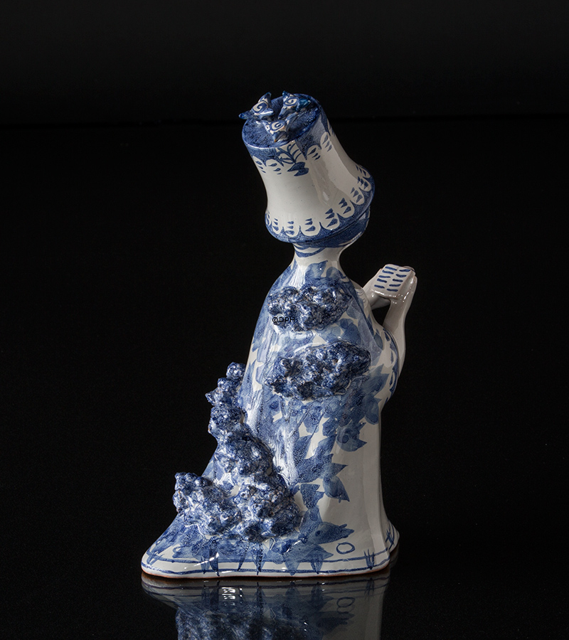 Wiinblad Figur, handbemalt, Blau / Weiß