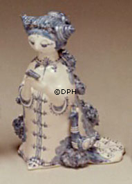 Wiinblad Figur, handbemalt, Blau / Weiß