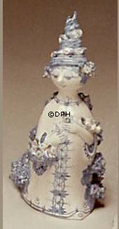 Wiinblad Figur, handbemalt, Blau / Weiß