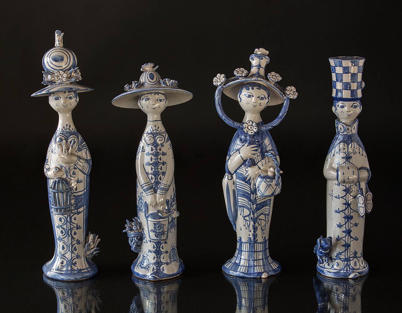 Wiinblad Saisonfigur, Frühling, Blau / Weiß, Höhe 30 cm