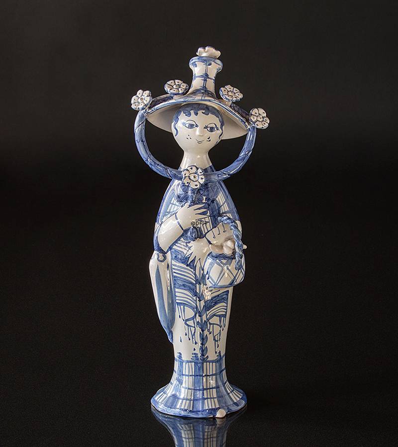 Wiinblad Saisonfigur, Herbst, handbemalt, Blau / Weiß